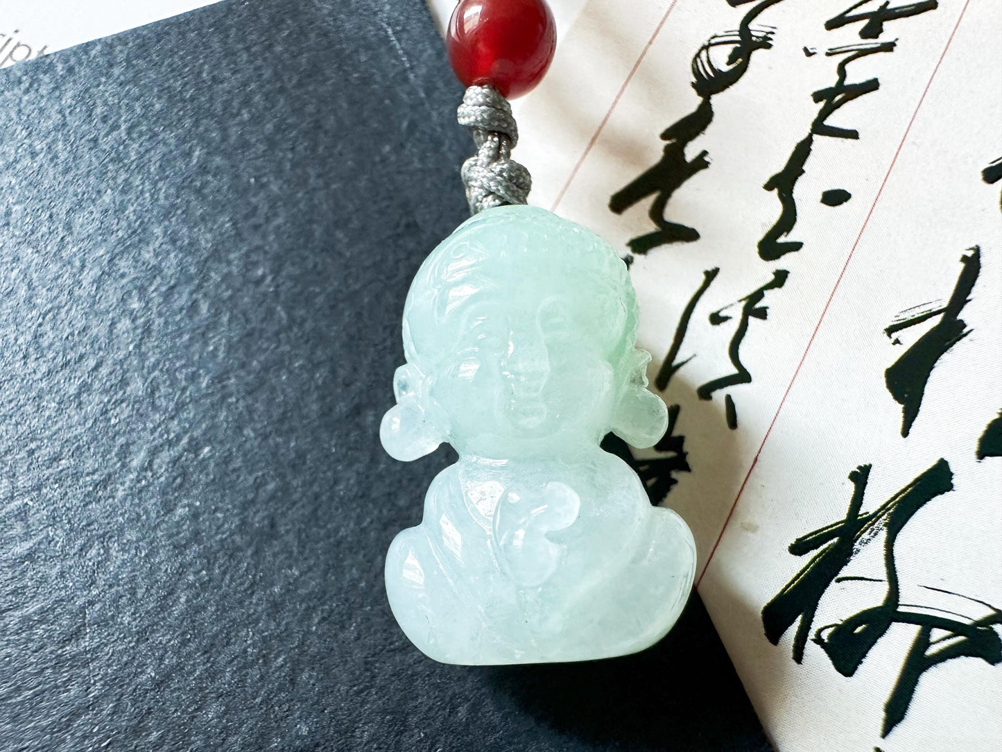 Natural Myanmar Mini Buddha Pale Green Jade Pendant, Buddha Jadeite, New Born Gift