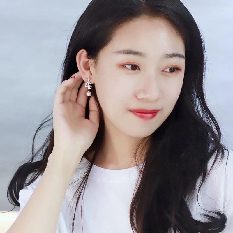 AAAA Grade Japan Akoya Pearl Mirror Like Multiple Wear Long Drop Pearl Earrings in 18K White Gold and Diamond