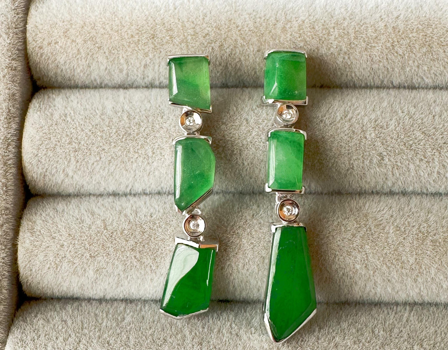 Asymmetric Jade Earrings