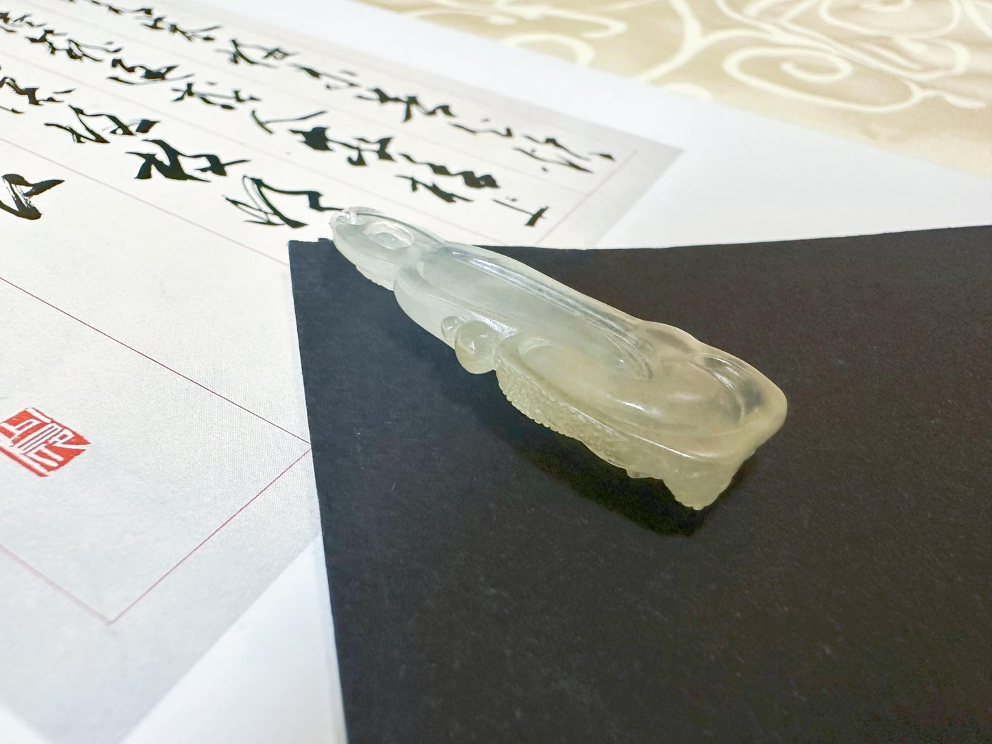 Natural Myanmar Top Icy Texture Jade Pendant, Translucent Jade Guan Yin