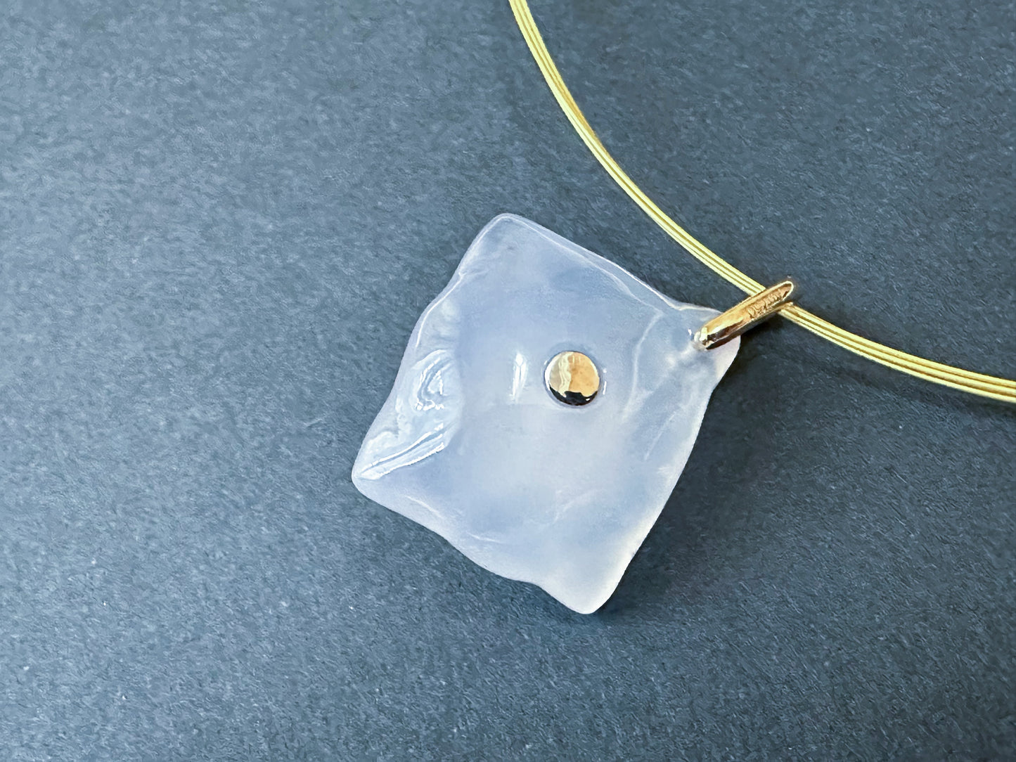 Imperial Green Jadeite and White Agate Pendant