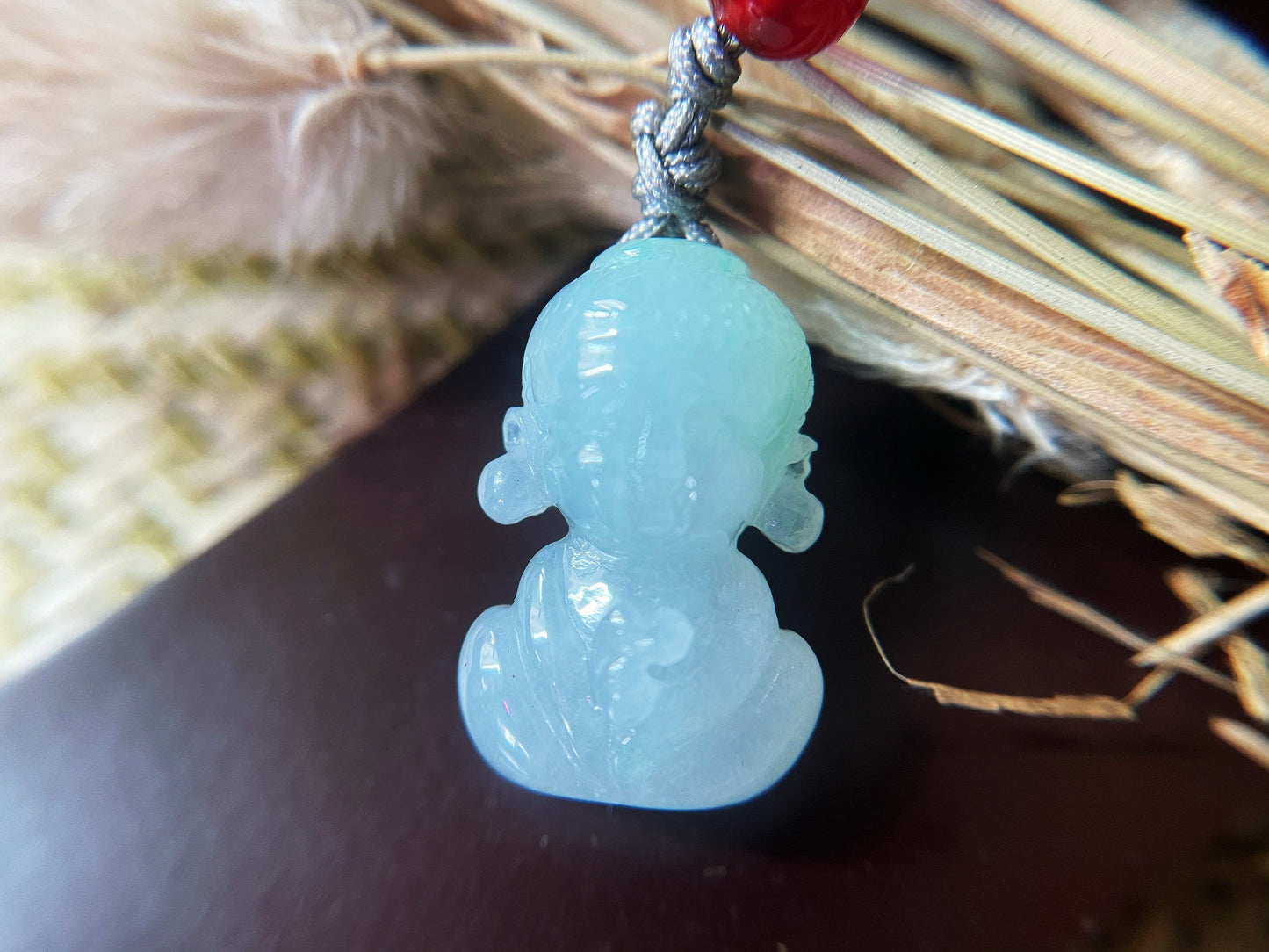 Natural Myanmar Mini Buddha Pale Green Jade Pendant, Buddha Jadeite, New Born Gift