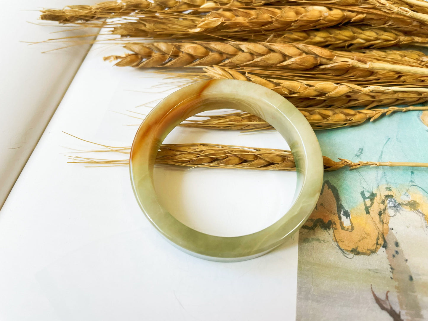 Rare Tri-color Jade Bangle