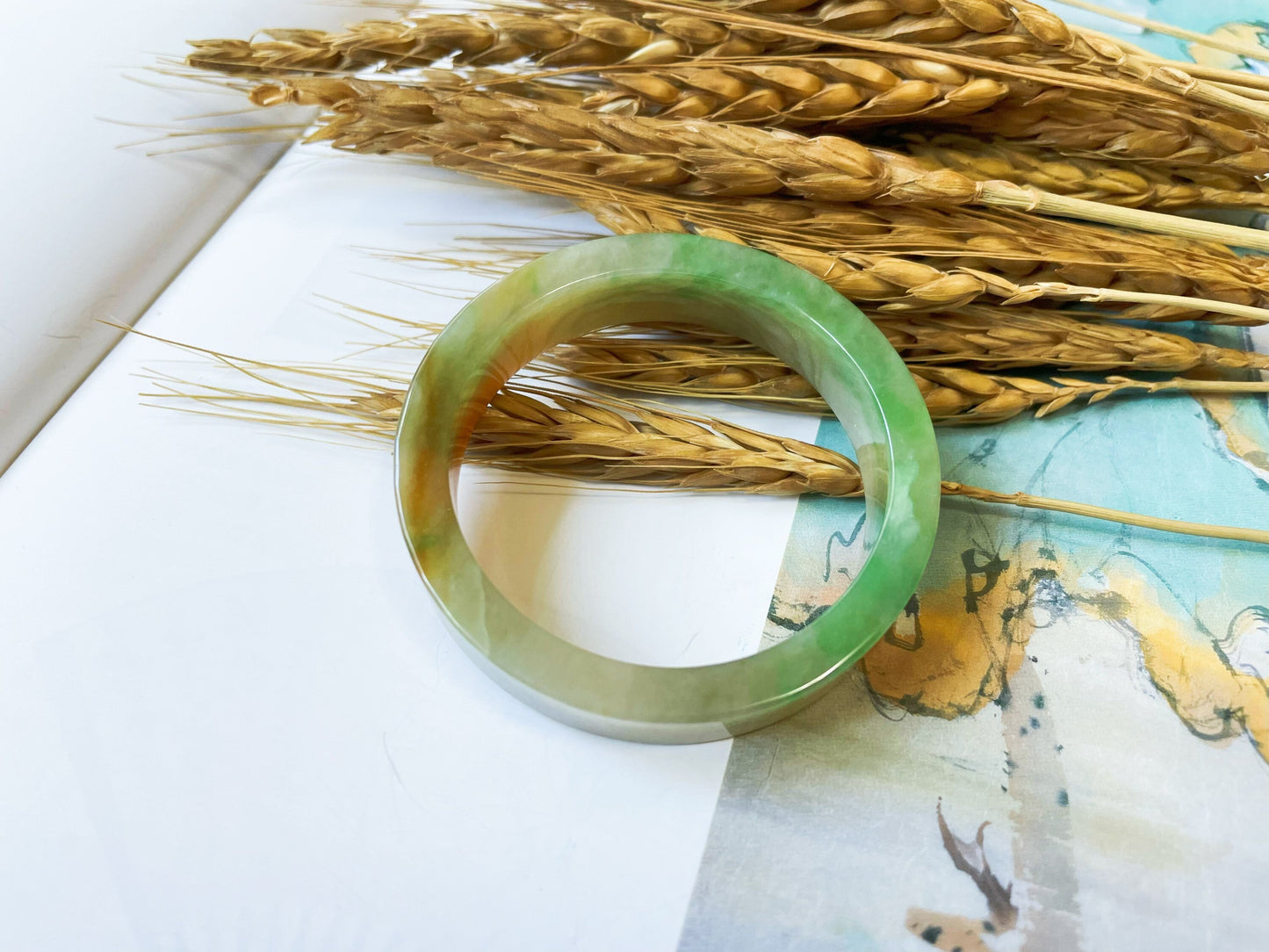Rare Tri-color Jade Bangle