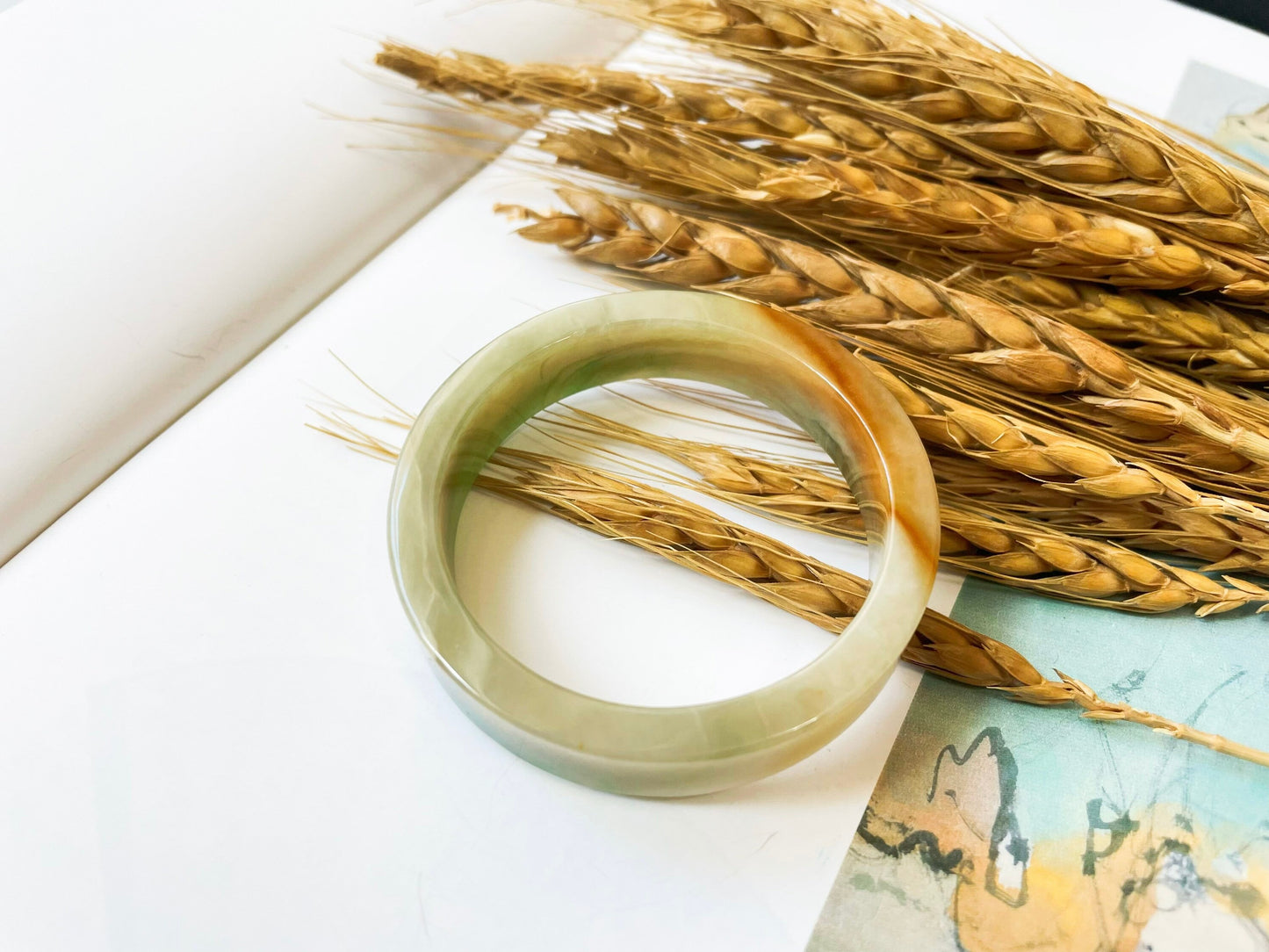 Rare Tri-color Jade Bangle