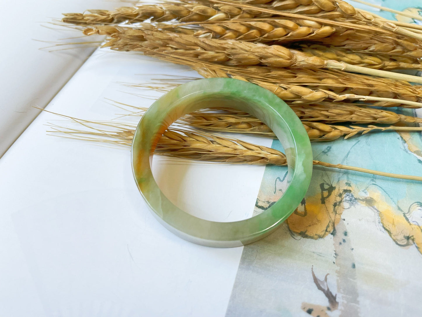 Rare Tri-color Jade Bangle