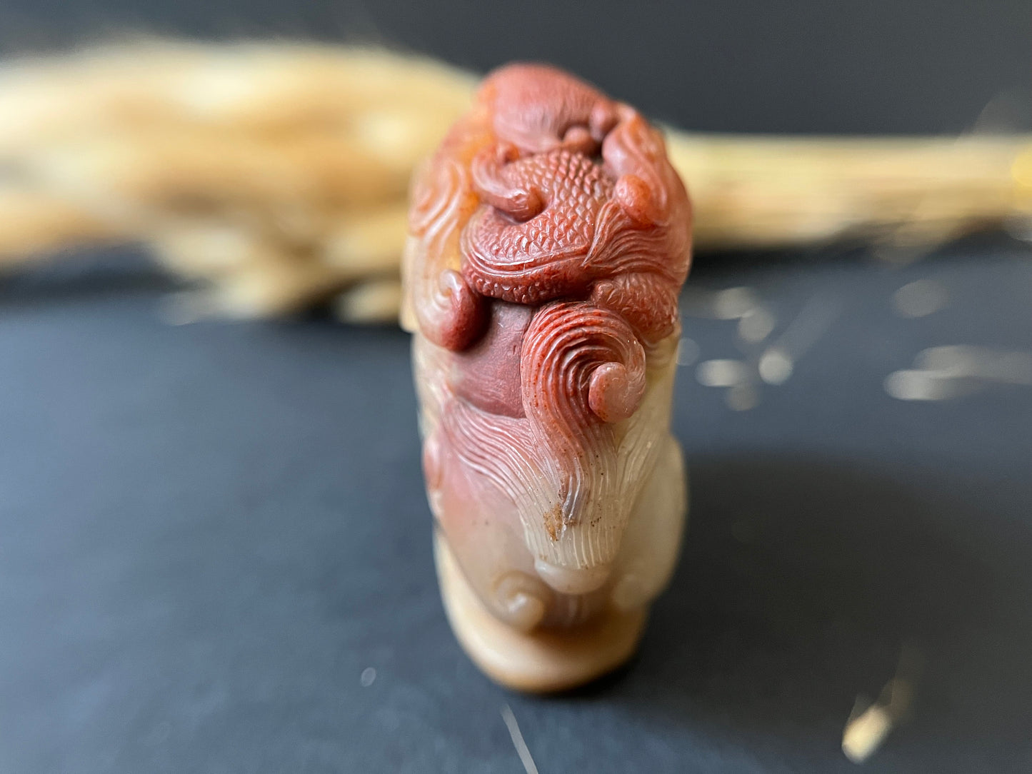 PiXiu Statue in Shoushan Stone - Wealth and Prosperity Symbol
