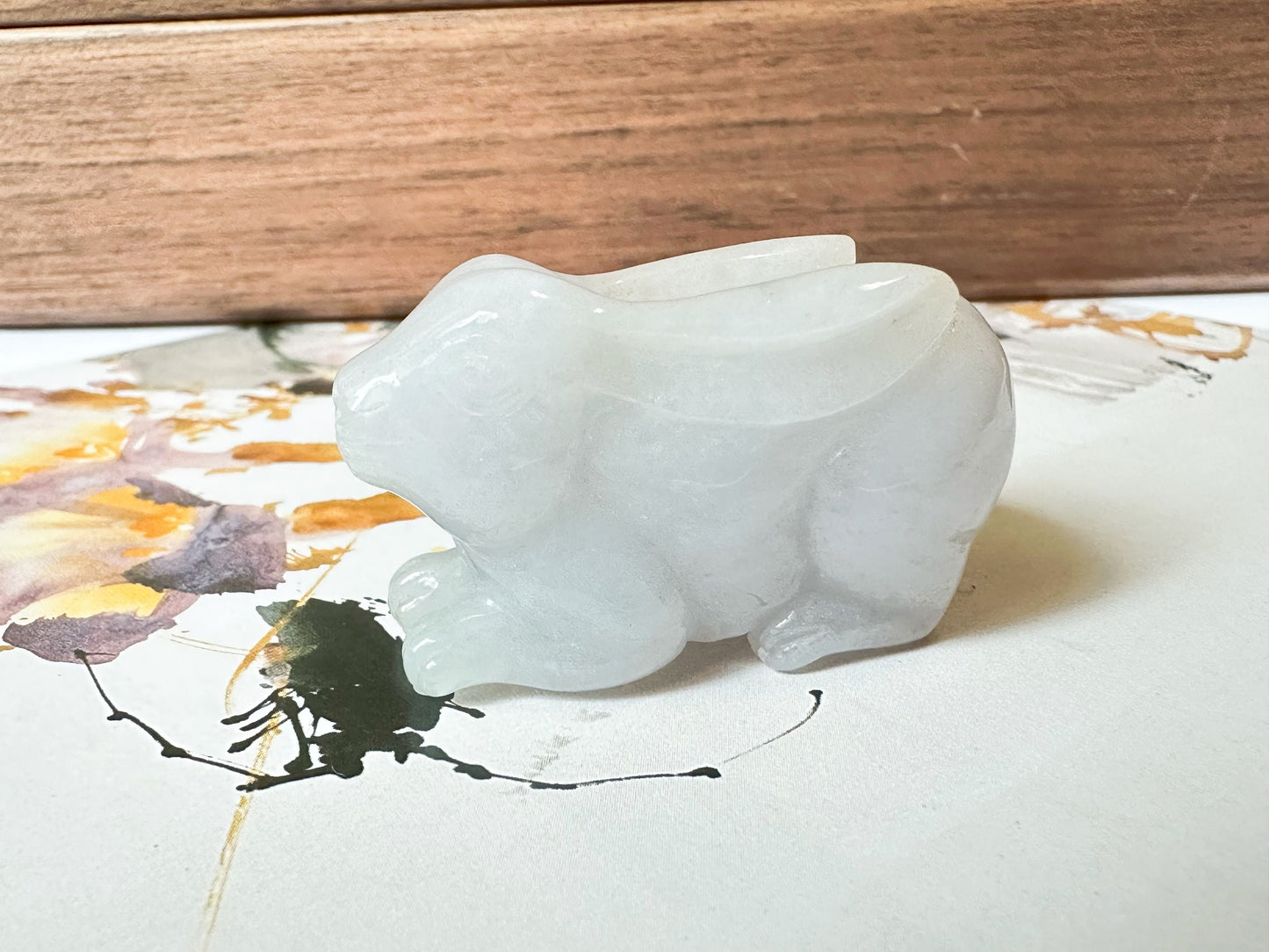 177.5 Ct - A-Grade Type A Natural Myanmar White Rabbit Loose Jadeite, Big Bunny Jade, Year of Rabbit
