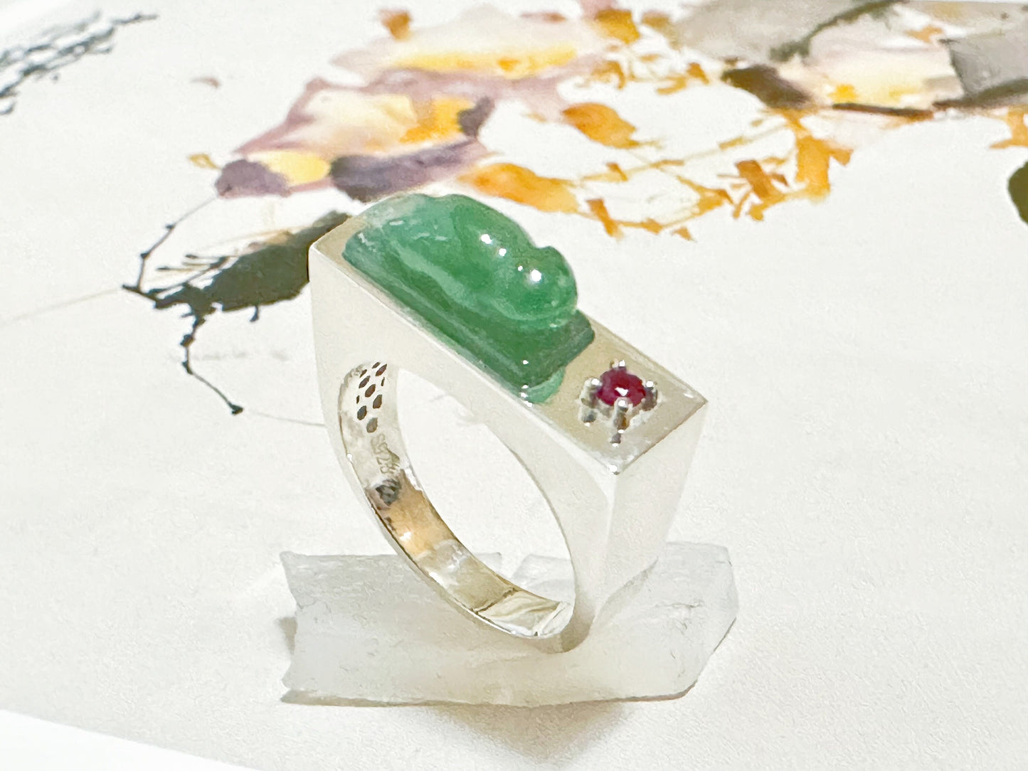 Handcraft Cat Jade Ring