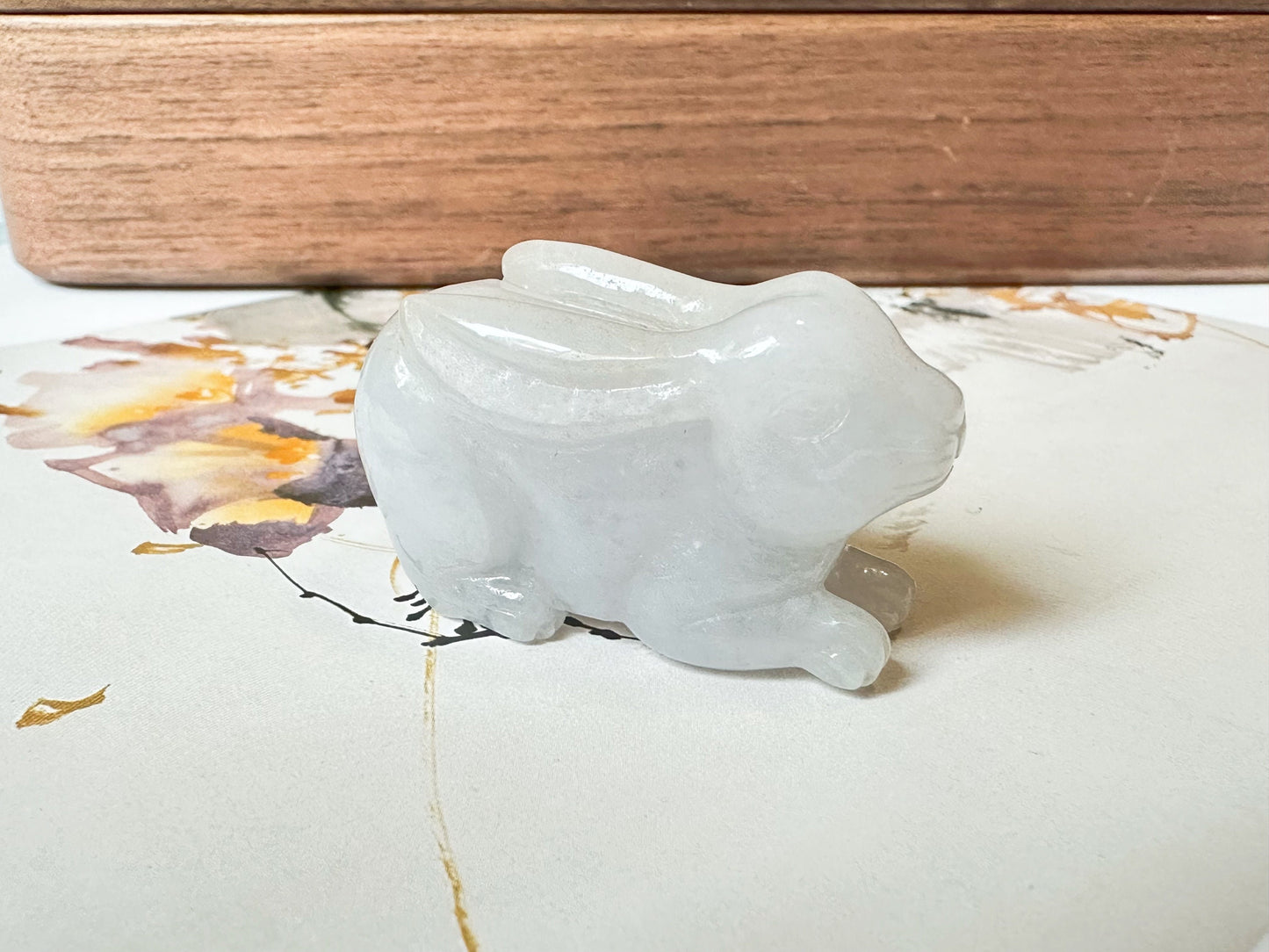 177.5 Ct - A-Grade Type A Natural Myanmar White Rabbit Loose Jadeite, Big Bunny Jade, Year of Rabbit