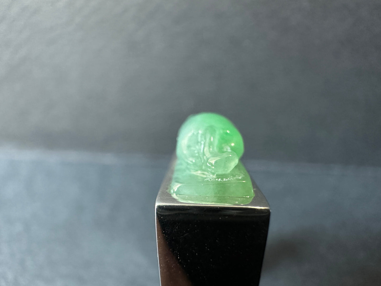 Handcrafted Cute Cat Jade Ring - Natural Myanmar Green Jade Silver Ring, Unique and Artistic Feline Design, Cat Kitten Lover