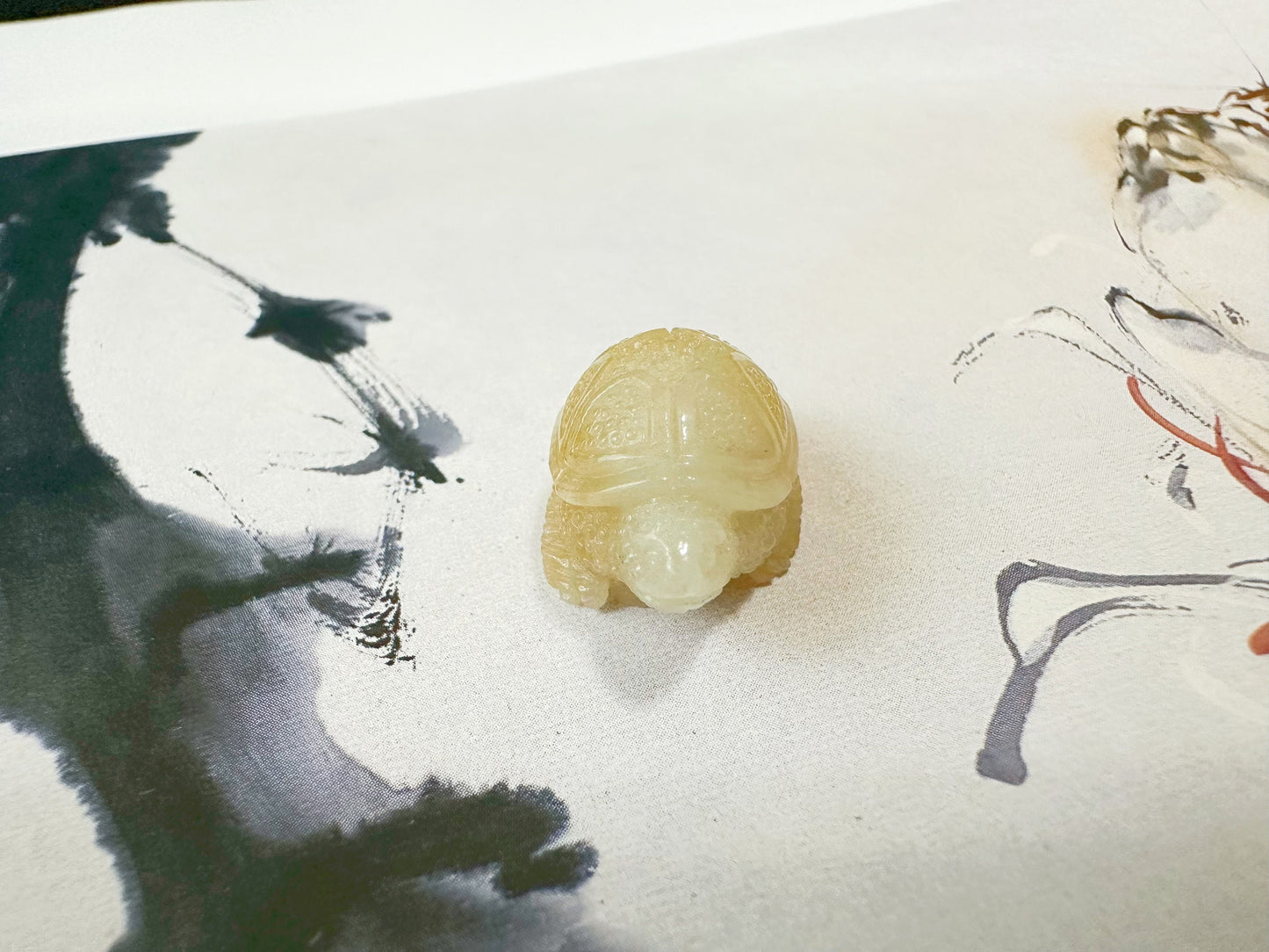 Natural Myanmar Golden Yellow Tortoise Loose Jadeite, Symbol of Longevity, Gift for Elderly