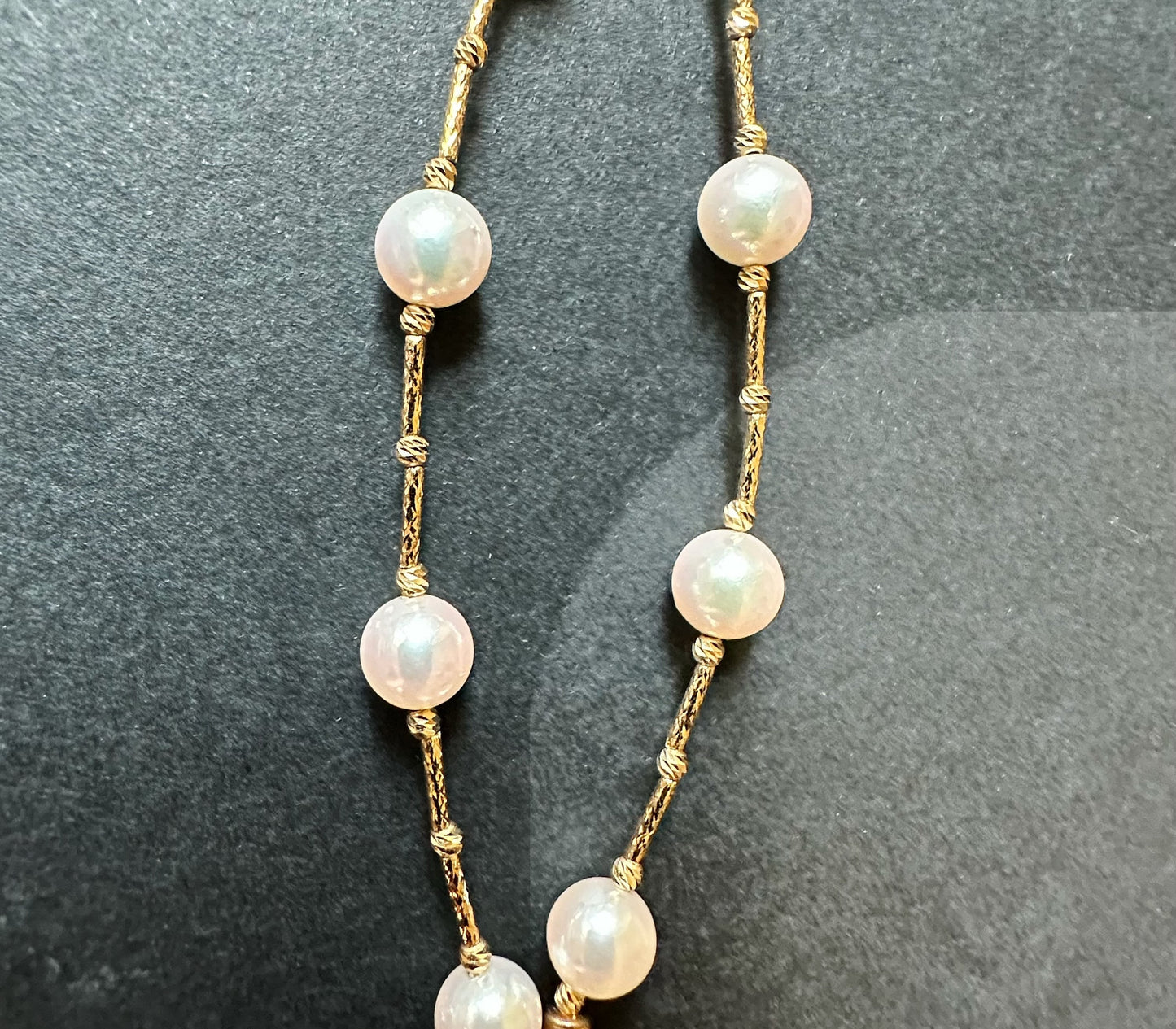 AAA Grade 7 mm Natural White Colour Japan Sea Water Akoya Pearl Necklace Strand with 18K Gold Chain, アコヤ真珠