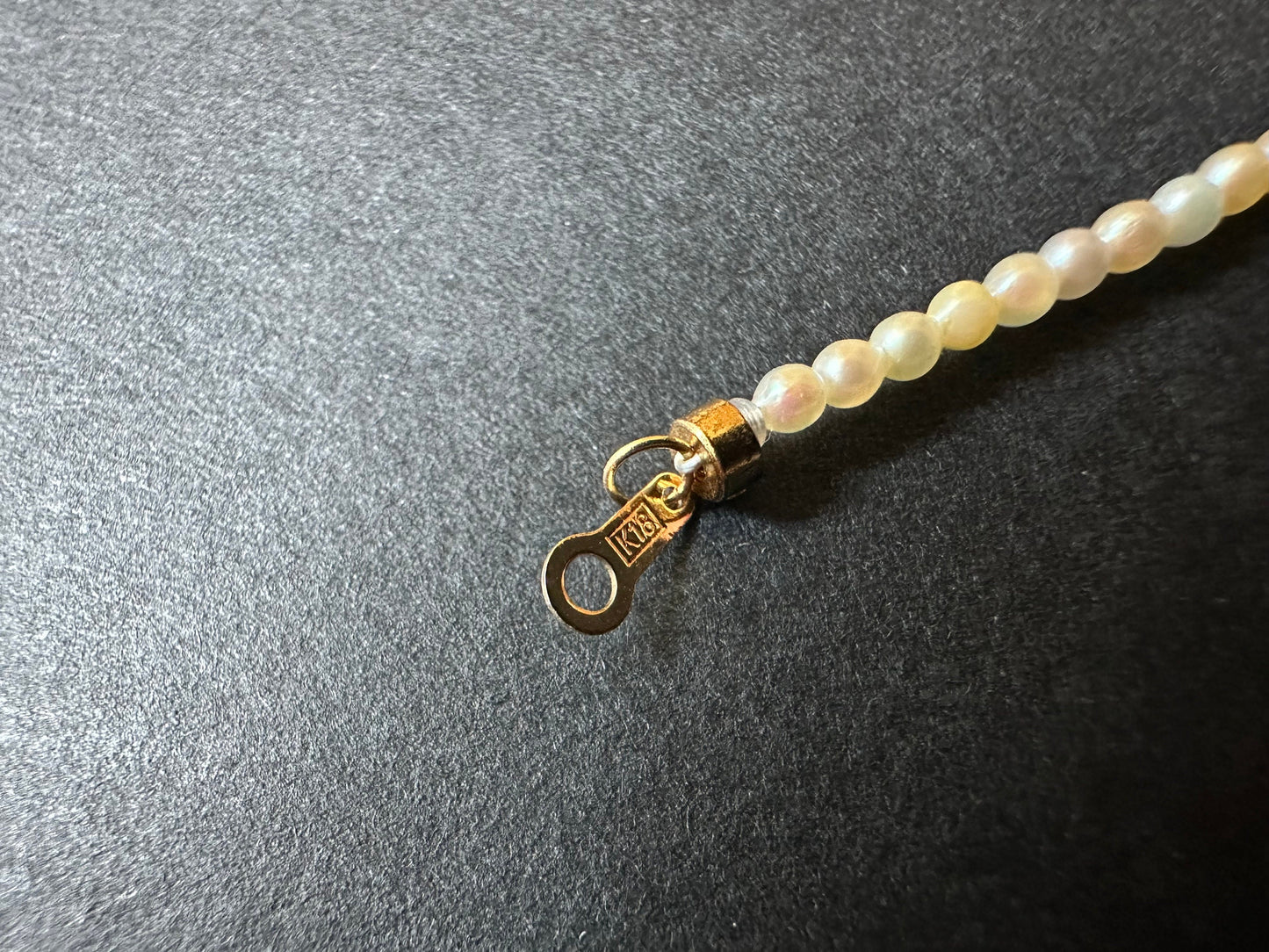 AAAA Grade Rare 2.5 mm Natural Japan White Golden Yellow Sea Water Baby Akoya Pearl Necklace, in 18K Gold