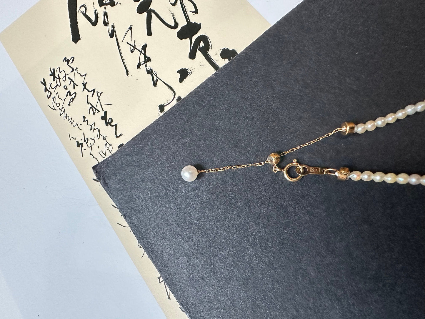 AAAA Grade Rare 2.5 mm Natural Japan White Golden Yellow Sea Water Baby Akoya Pearl Necklace, in 18K Gold