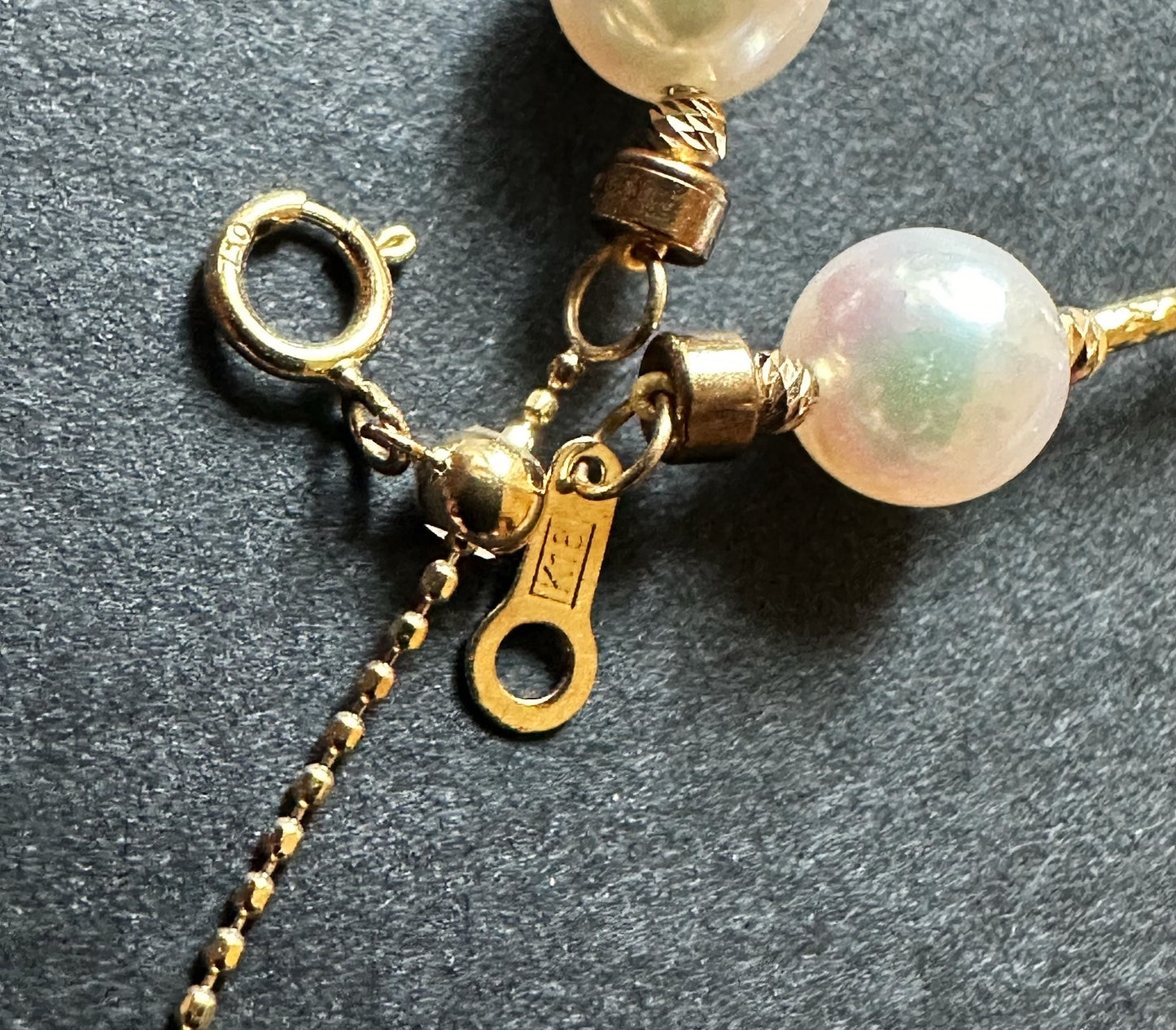 AAA Grade 7 mm Natural White Colour Japan Sea Water Akoya Pearl Necklace Strand with 18K Gold Chain, アコヤ真珠