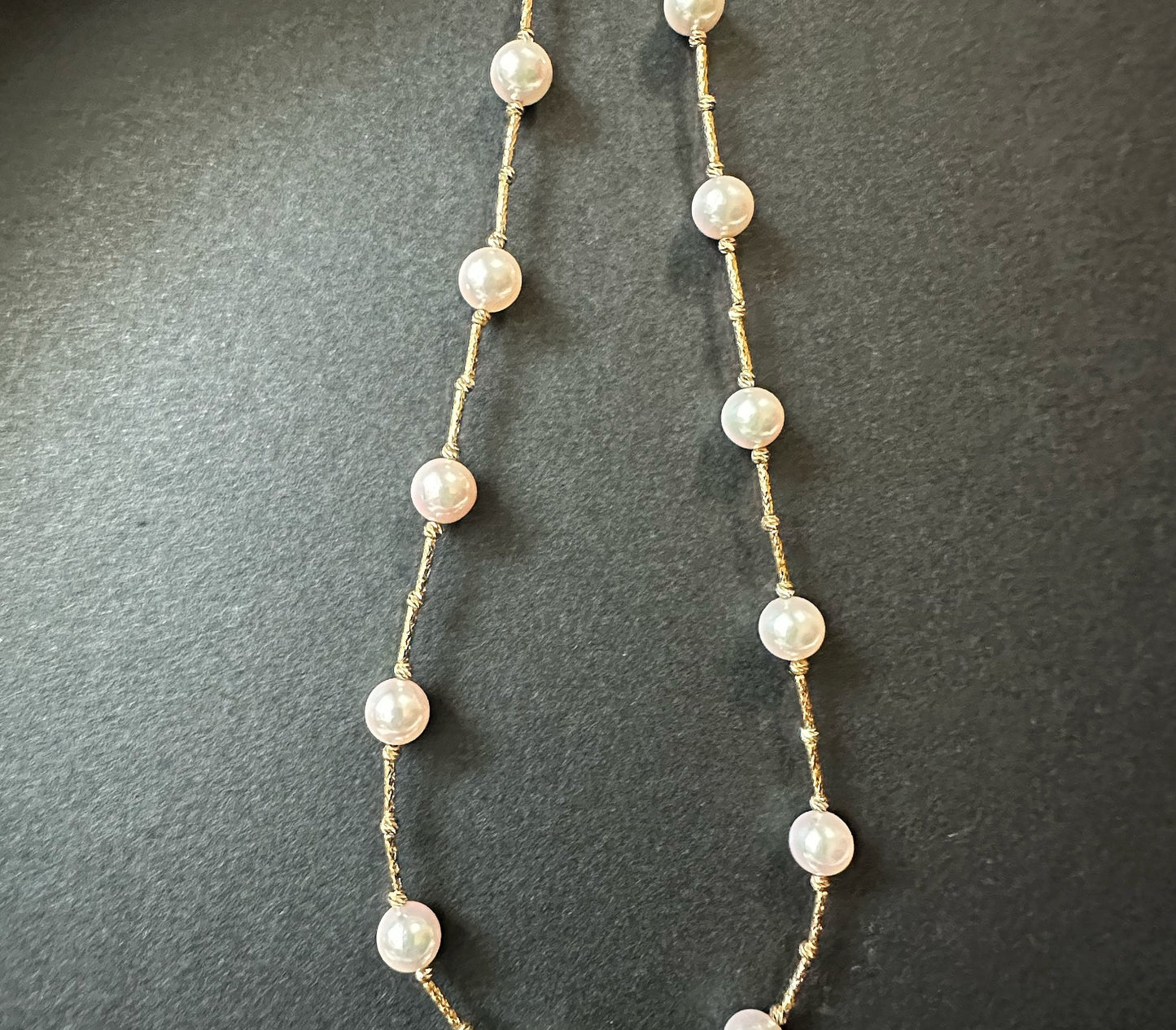 AAA Grade 7 mm Natural White Colour Japan Sea Water Akoya Pearl Necklace Strand with 18K Gold Chain, アコヤ真珠