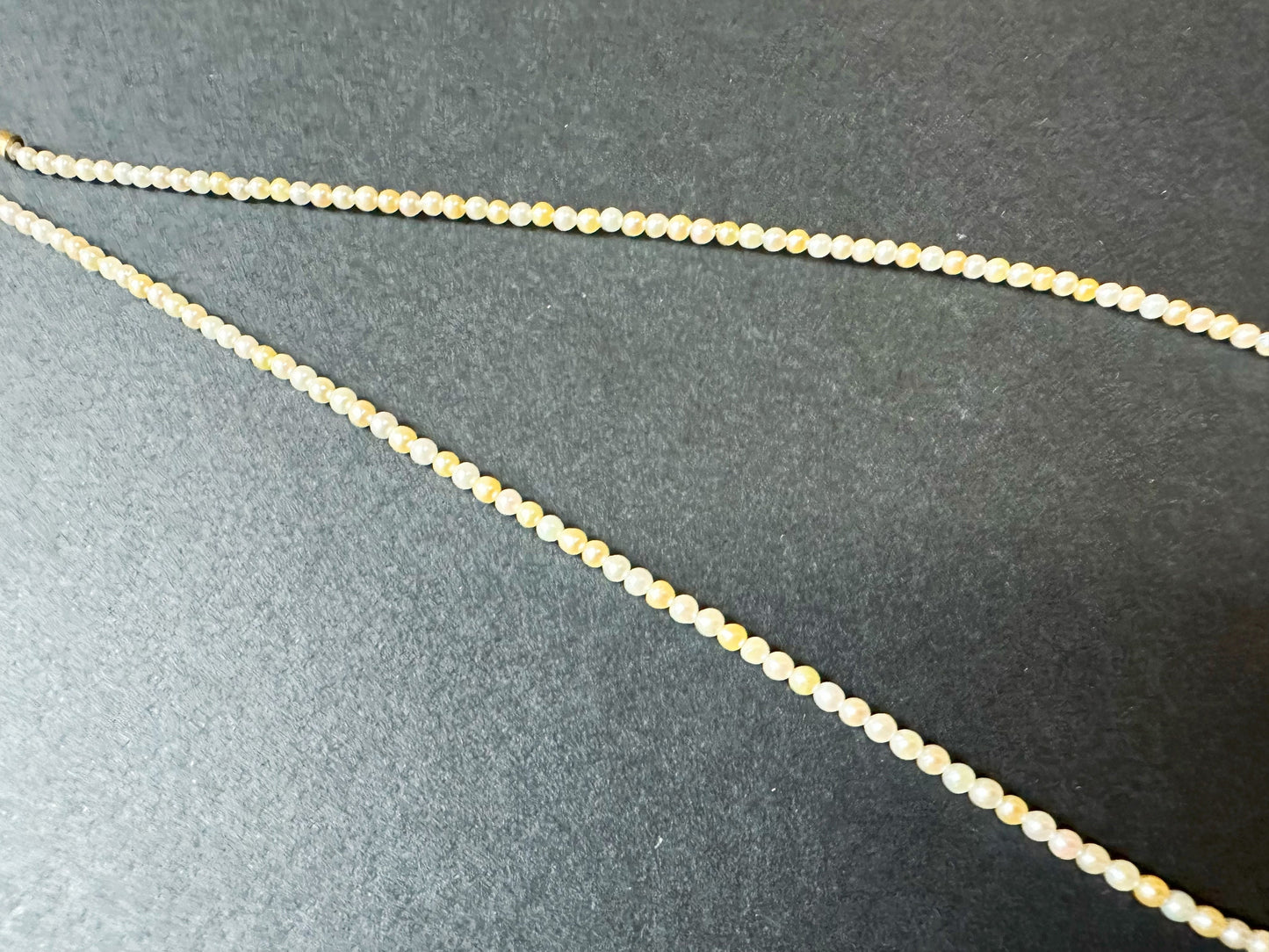 AAAA Grade Rare 2.5 mm Natural Japan White Golden Yellow Sea Water Baby Akoya Pearl Necklace, in 18K Gold