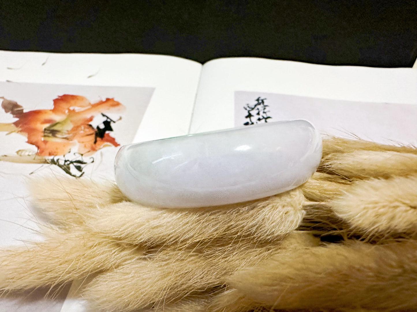 Natural Myanmar Vivid Apple Green Tricolor Oval Shape Jade Bangle