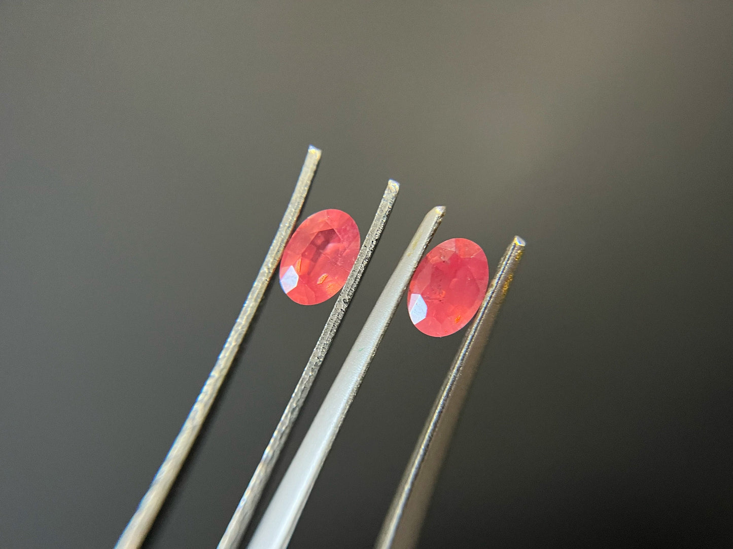 Certified Natural Dreamy Orangey Pink Mahenge Spinel Pair, Neon Color Mahenge Spinel Loose Stone, Orange Fire Pink Spinel for Jewelry Making