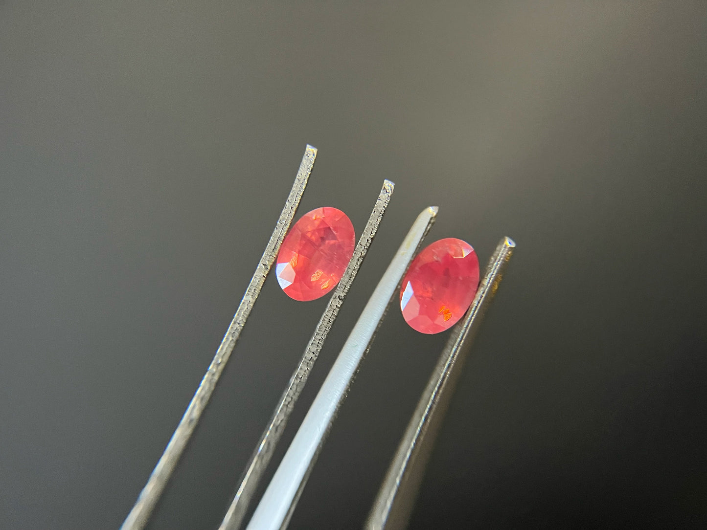 Certified Natural Dreamy Orangey Pink Mahenge Spinel Pair, Neon Color Mahenge Spinel Loose Stone, Orange Fire Pink Spinel for Jewelry Making