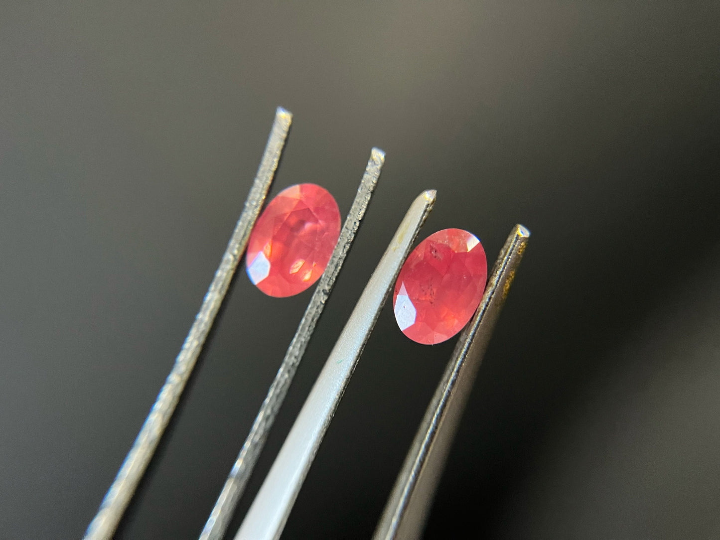 Certified Natural Dreamy Orangey Pink Mahenge Spinel Pair, Neon Color Mahenge Spinel Loose Stone, Orange Fire Pink Spinel for Jewelry Making