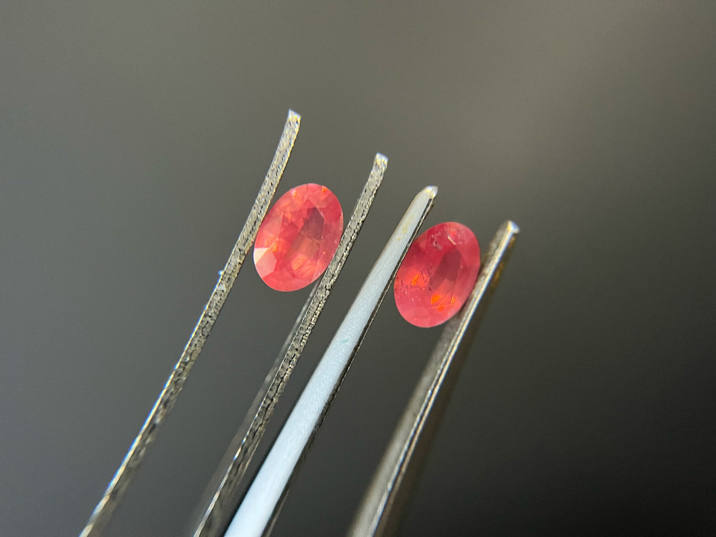 Certified Natural Dreamy Orangey Pink Mahenge Spinel Pair, Neon Color Mahenge Spinel Loose Stone, Orange Fire Pink Spinel for Jewelry Making
