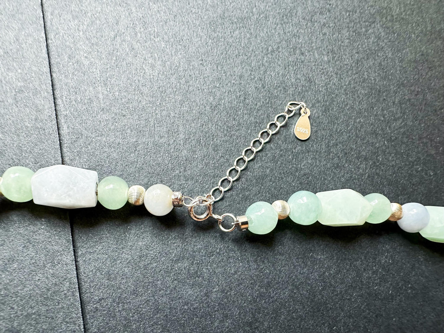 Natural Myanmar Green Lavender Color Jade Beaded Necklace