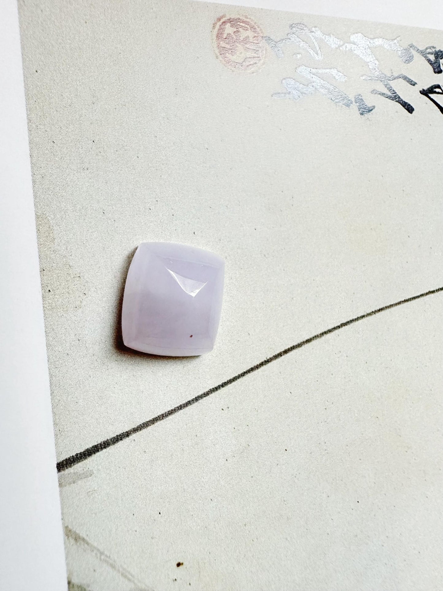 Natural Myanmar Icy Lavender Waxy Type Jade Sugar Loaf Cut Loose Stone, Jade Loose Stone for Jewelry Making, Ring and Pendant