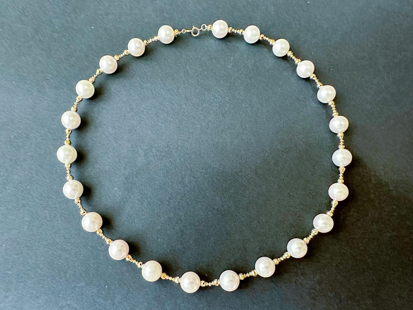 18K gold akoya pearl necklace