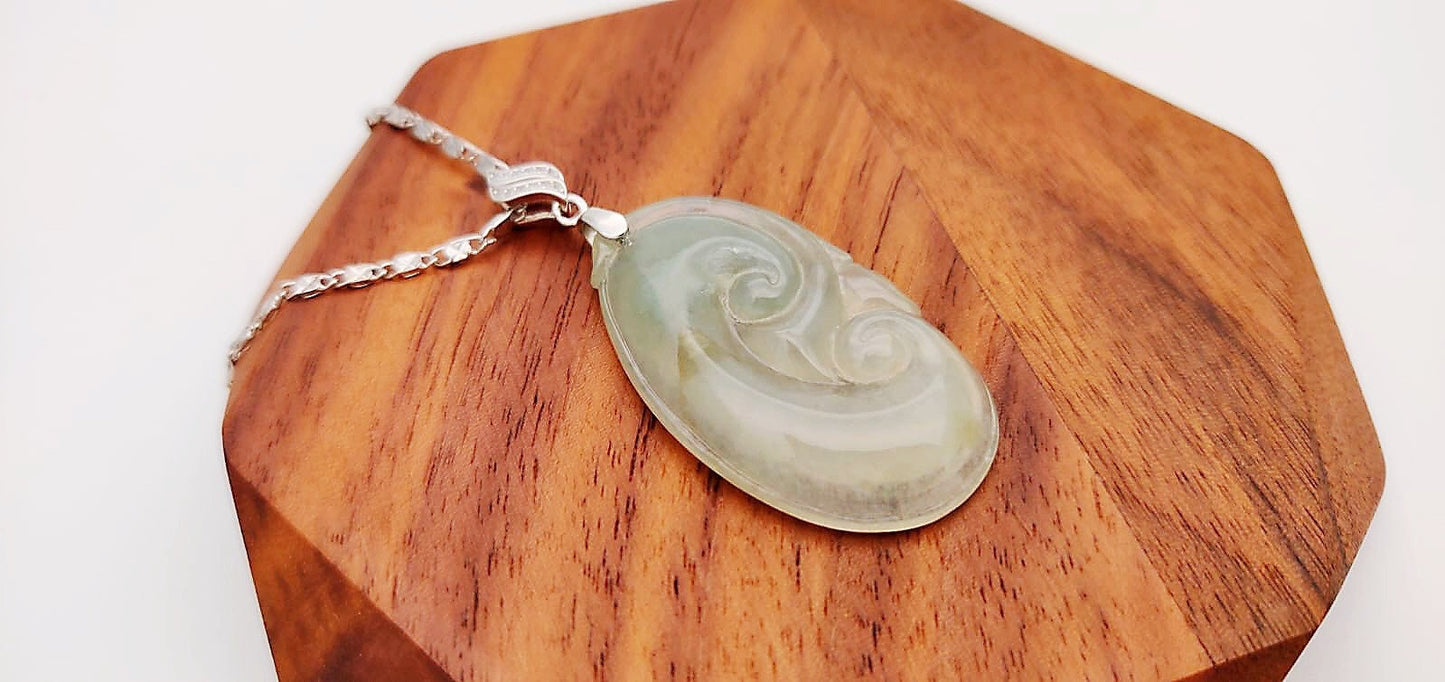 Icy Texture Jadeite Ruyi Pendant