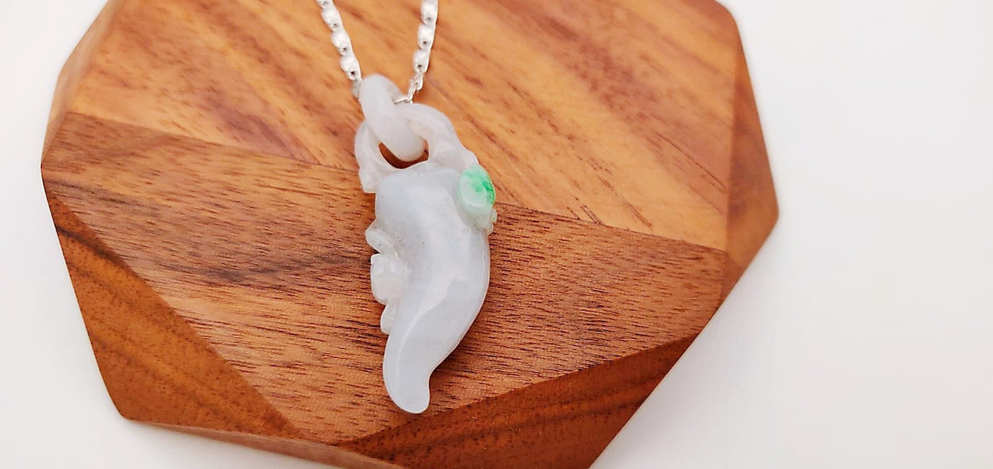 Natural Jadeite Chili Necklace Pendant