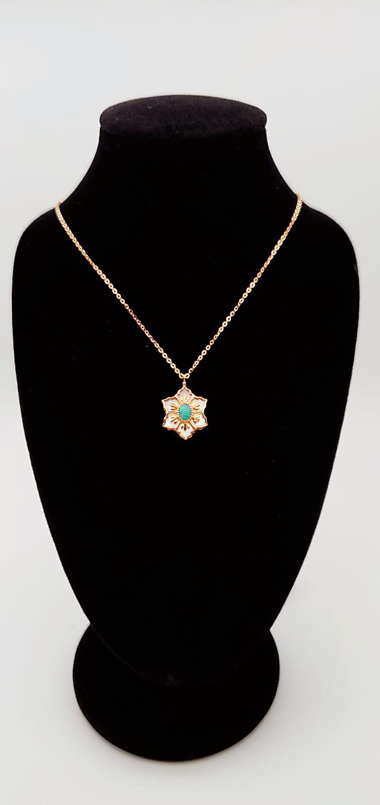 Certified Ruby Opal Double-Sided Snowflake Pendant Necklace
