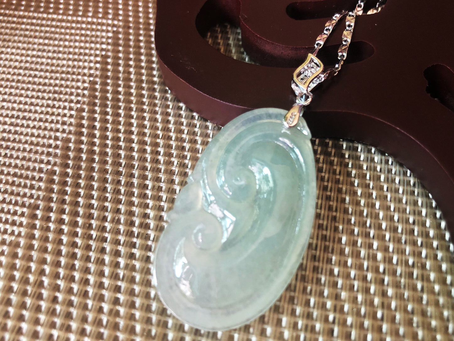 Icy Texture Jadeite Ruyi Pendant