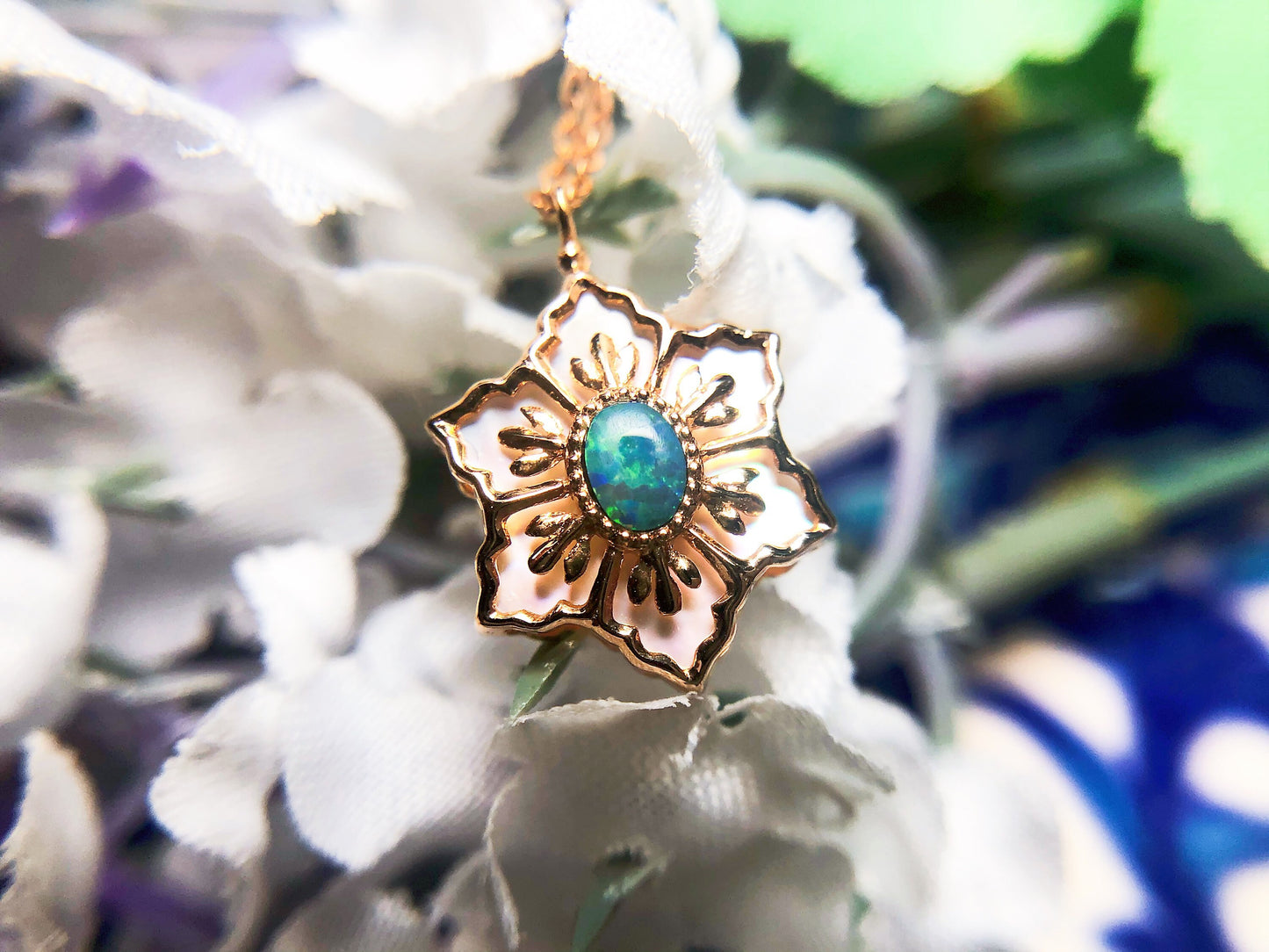 Certified Ruby Opal Double-Sided Snowflake Pendant Necklace