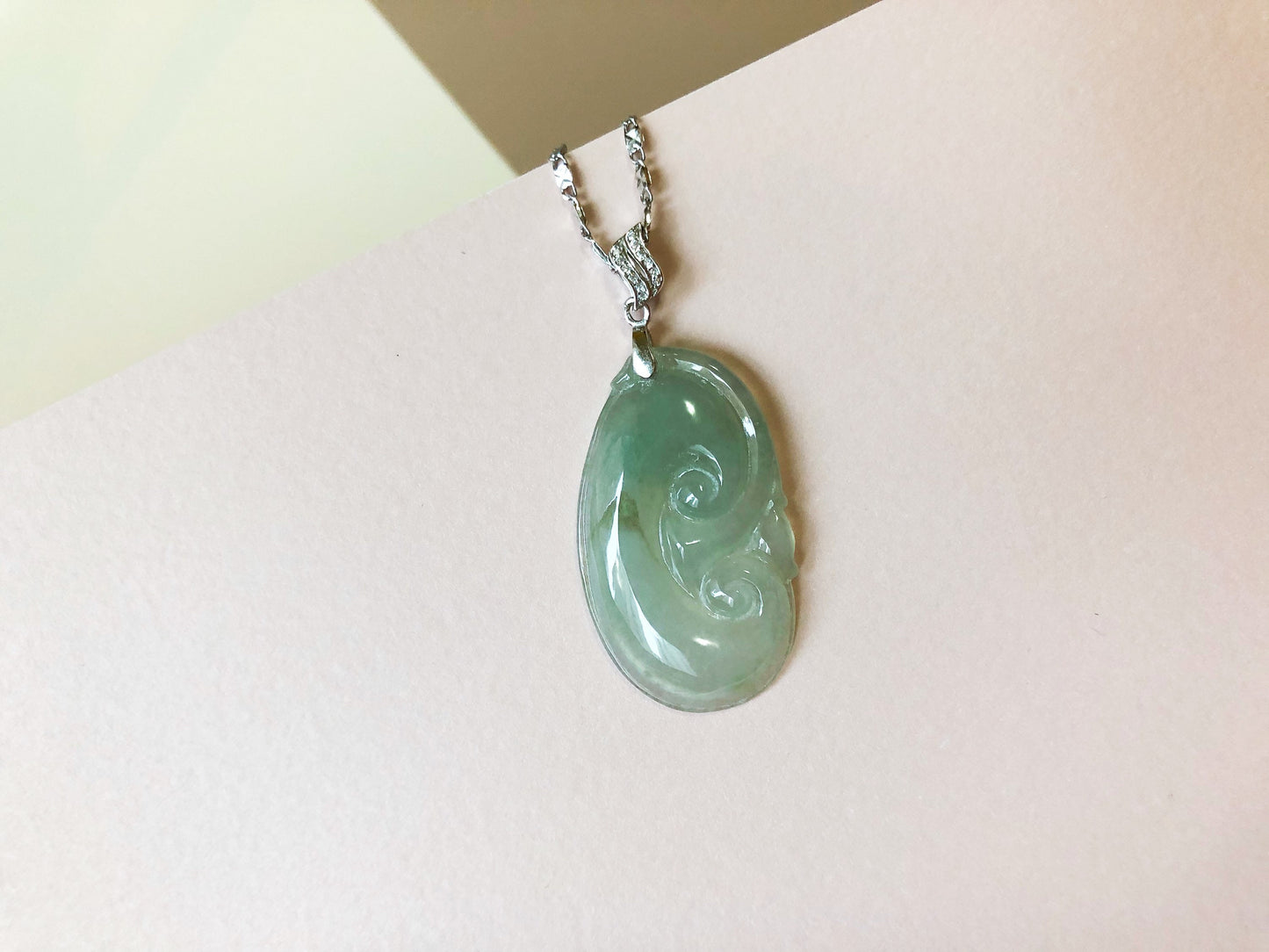 Icy Texture Jadeite Ruyi Pendant