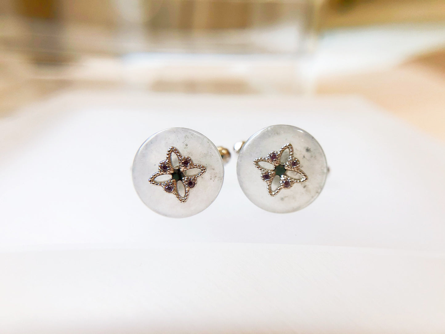 Icy Jadeite Silver Cufflinks