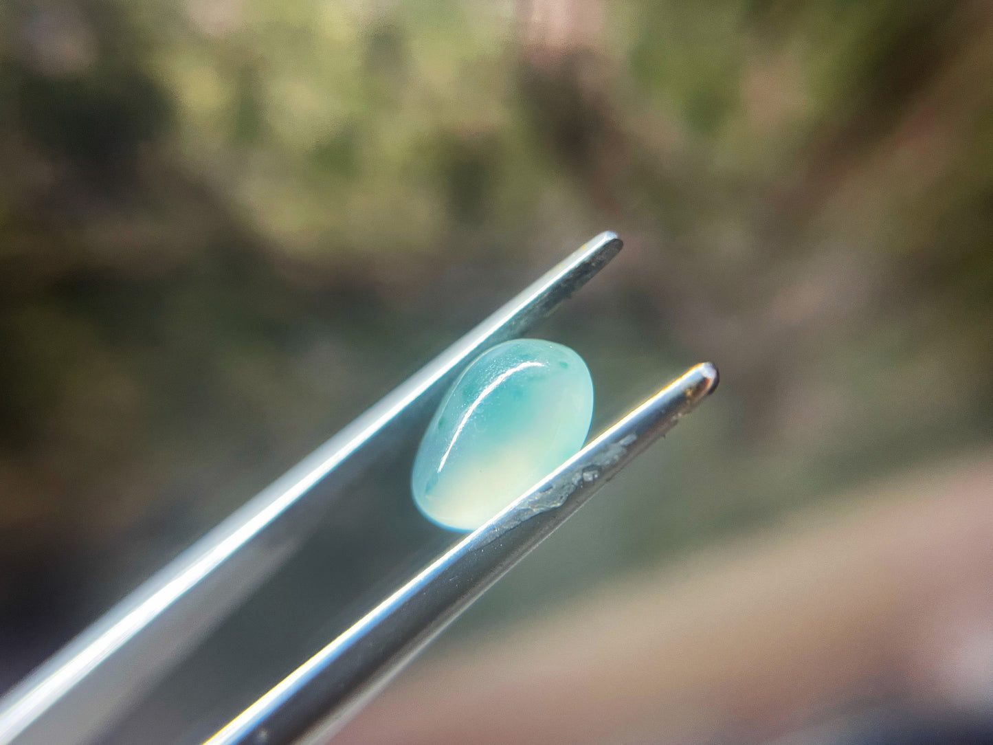 Icy Bluish Green Jadeite Cabochon
