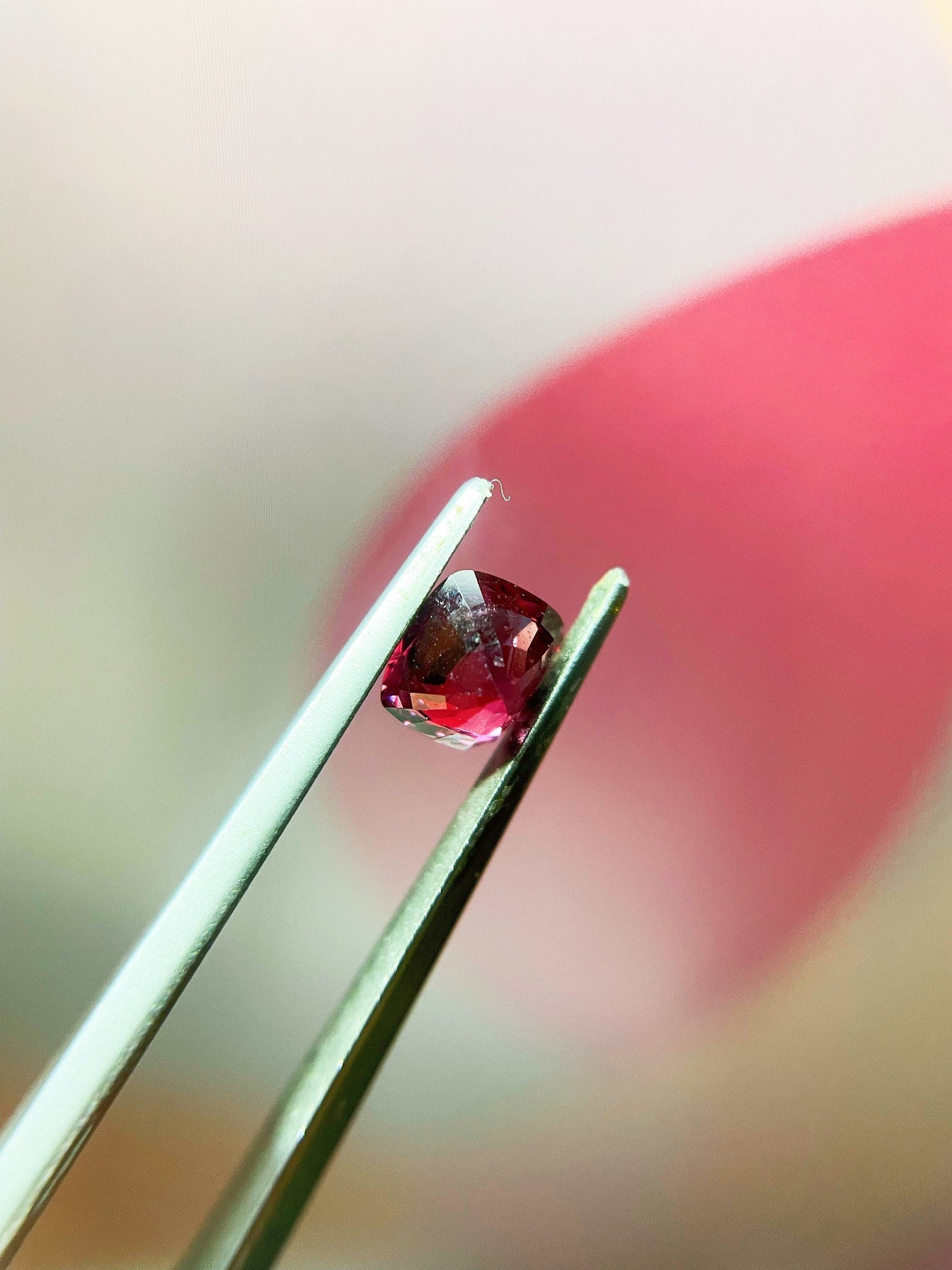 Natural Myanmar Cushion Cut Purplish Red Spinel