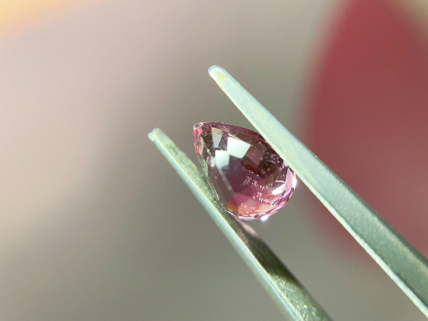 Natural Myanmar Purplish Red Tear Drop Spinel Gemstone