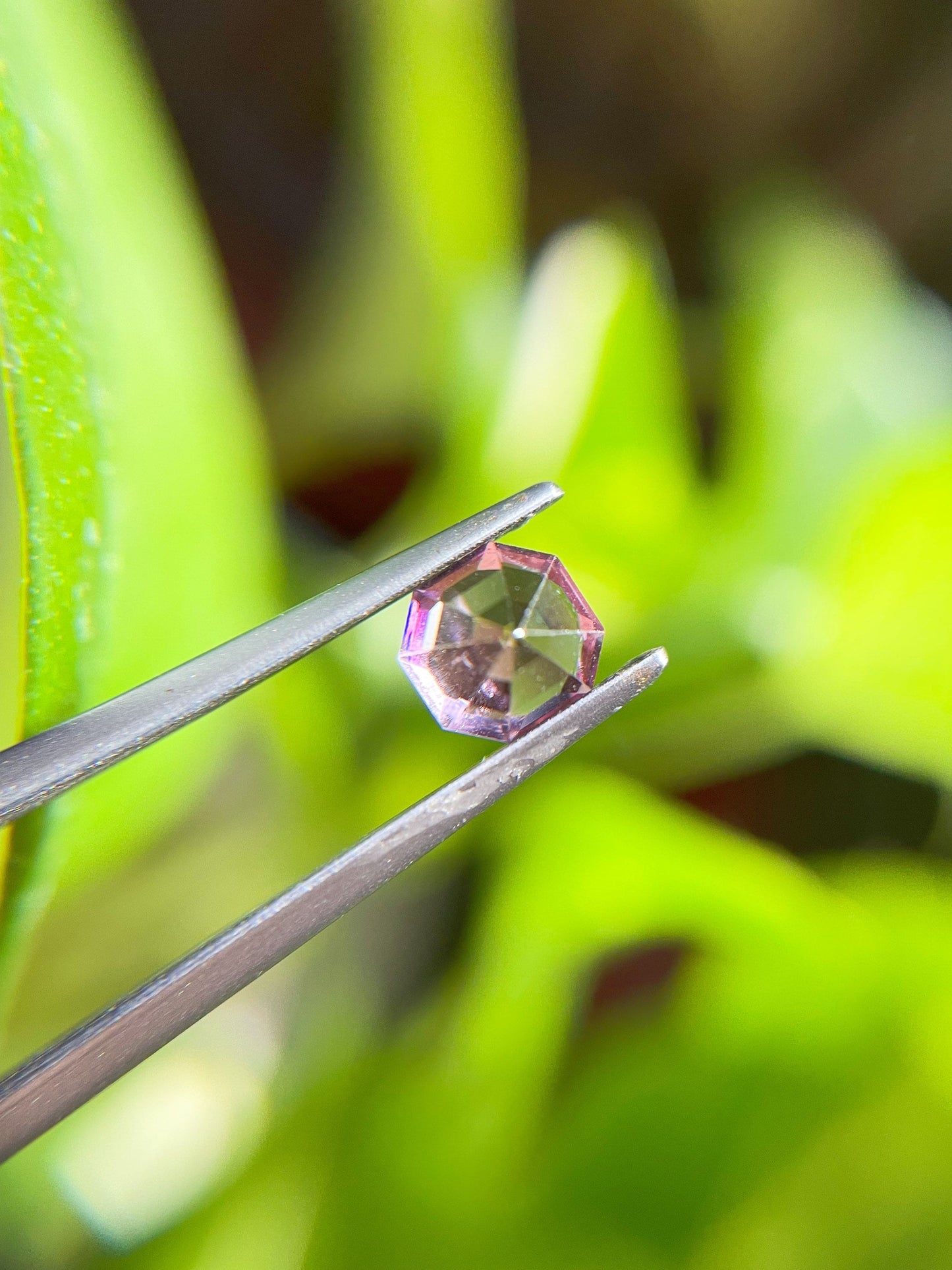 Natural Light Purplish Pink Octagon Spinel Gemstone