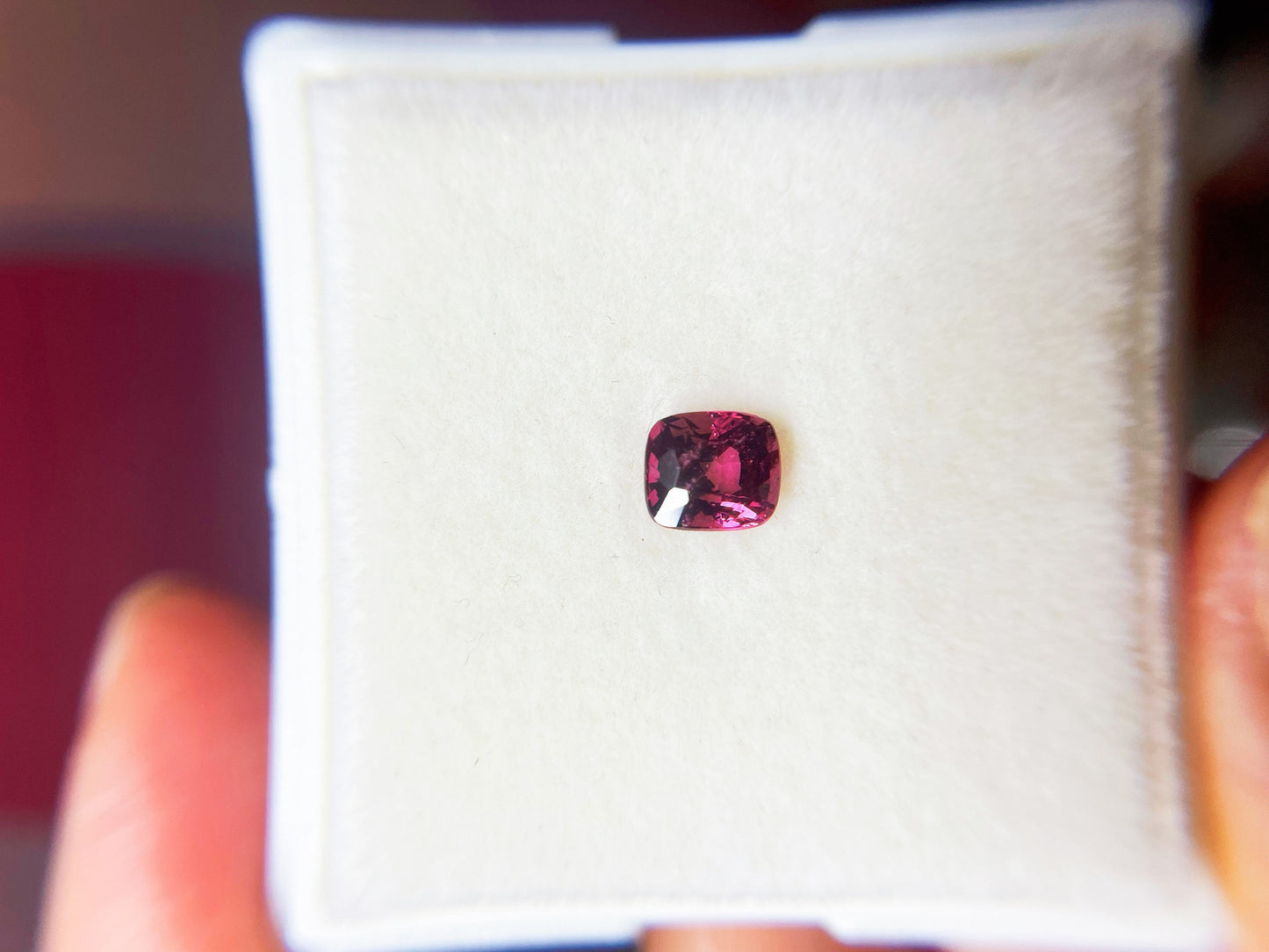 Natural Myanmar Cushion Cut Purplish Red Spinel