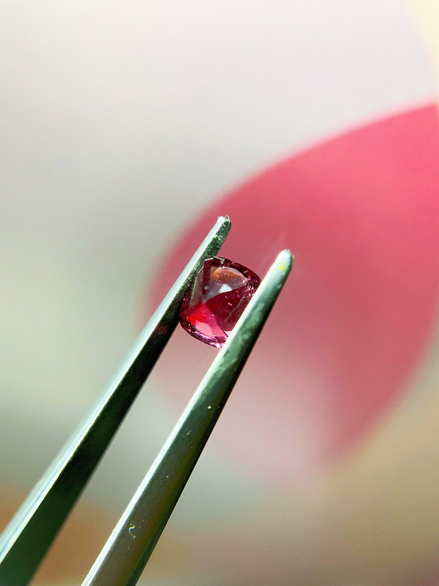 Natural Myanmar Cushion Cut Purplish Red Spinel