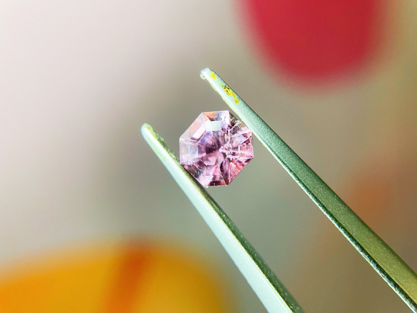 Natural Light Purplish Pink Octagon Spinel Gemstone