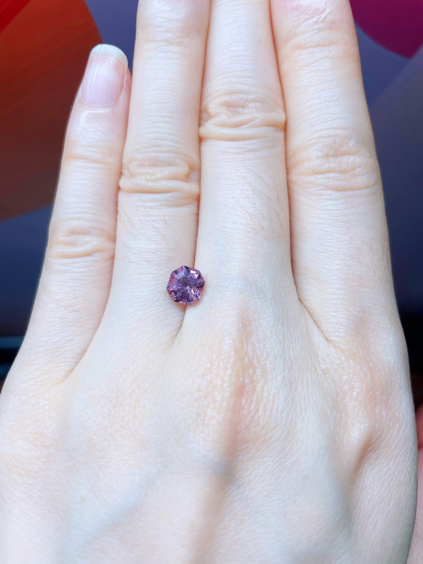 Natural Light Purplish Pink Octagon Spinel Gemstone