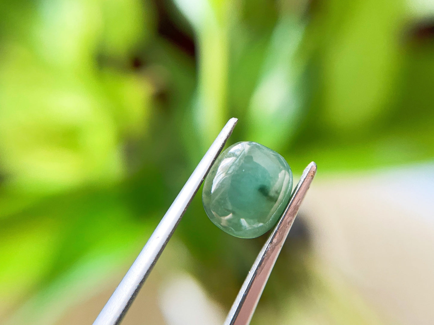 Bluish Green Jadeite Cabochon