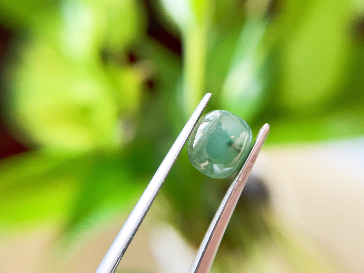 Bluish Green Jadeite Cabochon