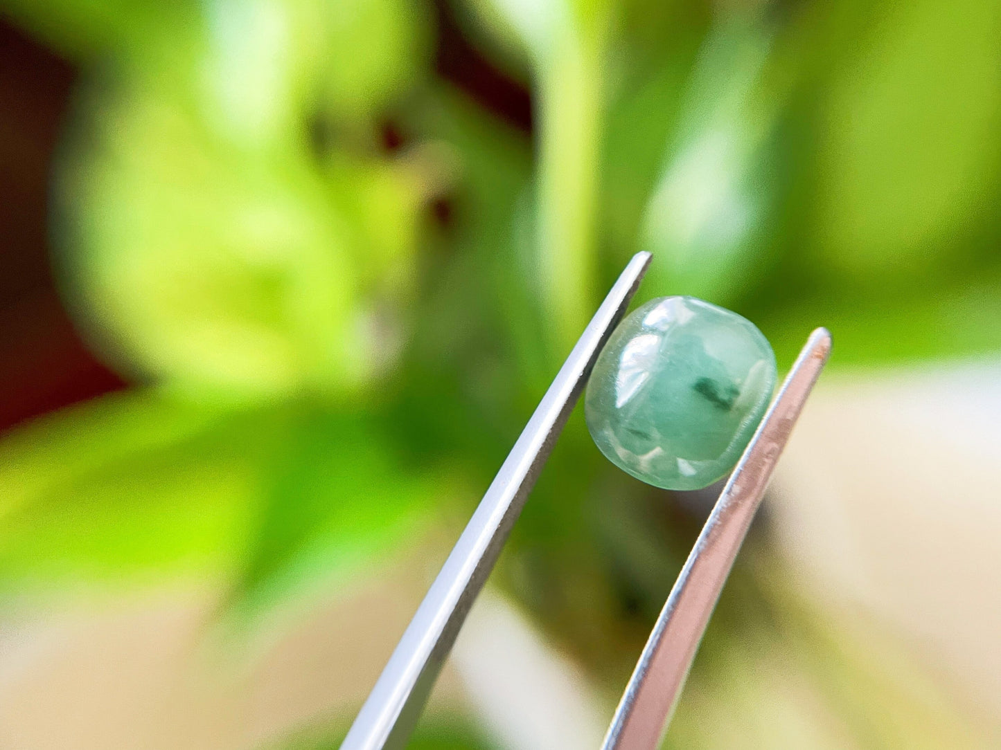 Bluish Green Jadeite Cabochon