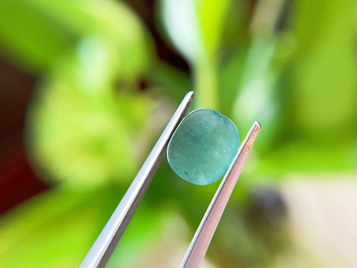 Bluish Green Jadeite Cabochon