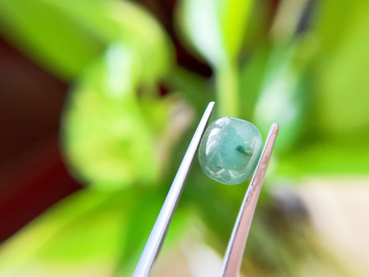 Bluish Green Jadeite Cabochon